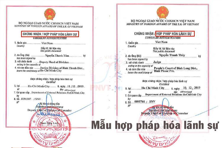 Tem chứng nhận lãnh sự, hợp pháp hóa lãnh sự của Bộ Ngoại Giao Việt Nam 