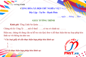 giấy tường trình trong thủ tục hợp pháp hóa lãnh sự