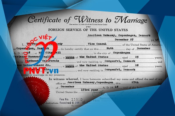 hợp pháp hóa lãnh sự giấy chứng nhận kết hôn