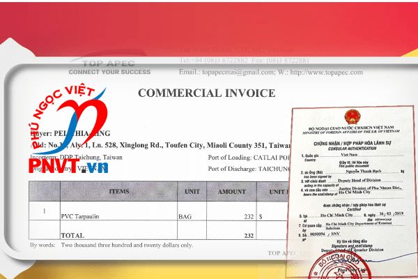 hợp pháp hóa lãnh sự Commercial Invoice