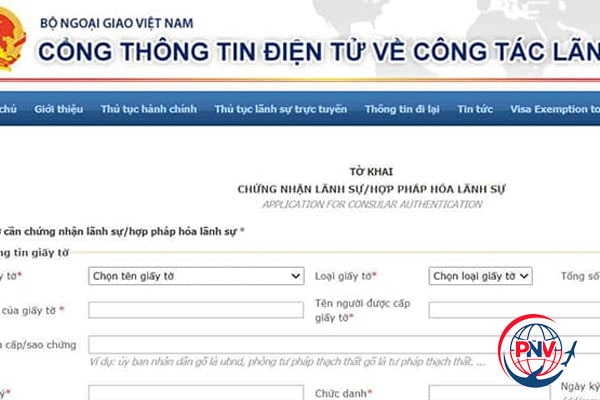 hợp pháp hóa lãnh sự online