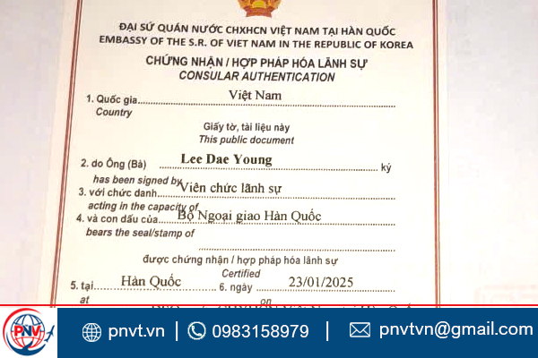 hợp pháp hóa lãnh sự tiếng anh là gì